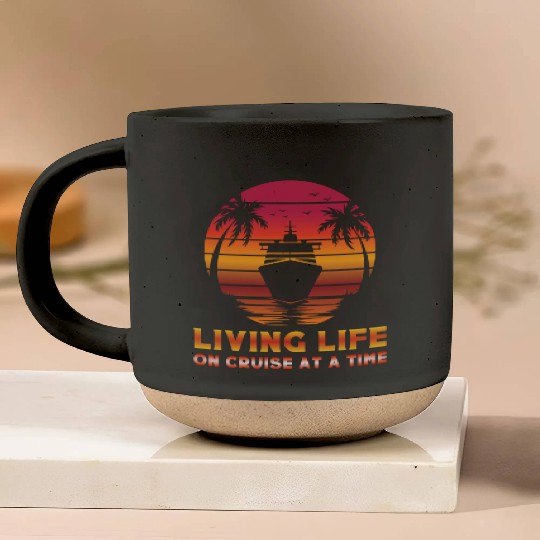 Living Life on Cruise at a Time Retro Tropical Pottery Mugs