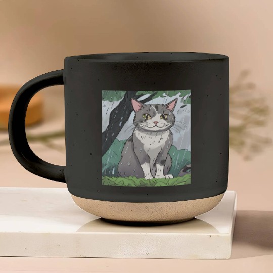 A Cute Anime Cat Pottery Mugs
