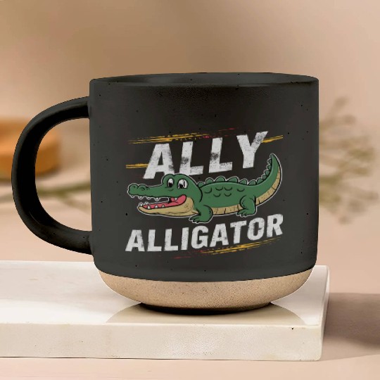 Funny Reptile Pride Month LGBT Ally Cute Alligator Pottery Mugs