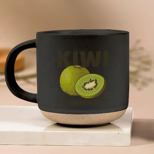 Funny Saying Fruit Pun Kiwi Be Friends Pottery Mugs