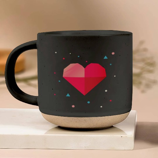 Geometric heart - modern & colorful design Pottery Mugs