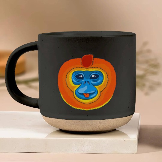 Cute Golden Snub Nosed Monkey Face Pottery Mugs