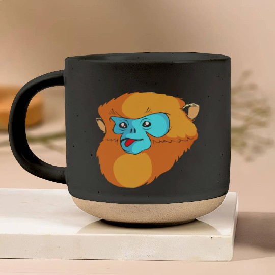 Cute Monkey Face Golden Snub Nosed Monkey Lover Pottery Mugs