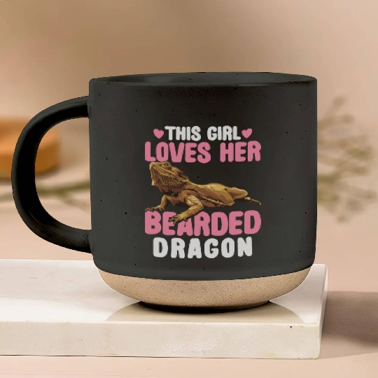This Girl Loves Her Bearded Dragon Lizard Lover Pottery Mugs