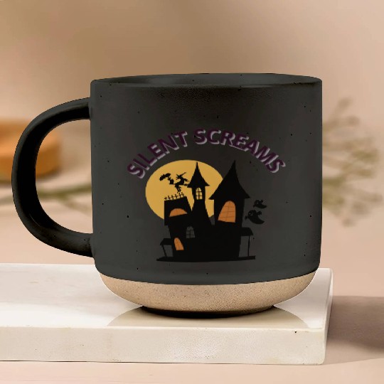 Whispers of the Haunted House Design Pottery Mugs