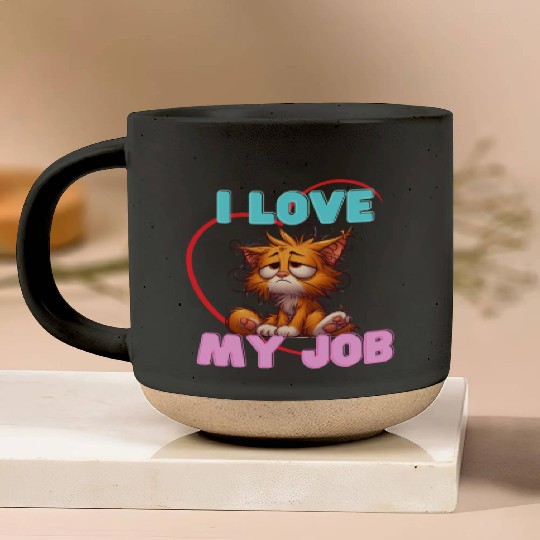 Sad Cat Pottery Mugs – I Love My Job Funny Apparel