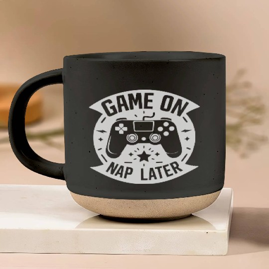 Game On Nap Later Pottery Mugs