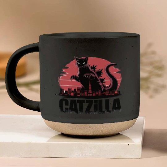 Catzilla: Fierce Feline Monster Pottery Mugs