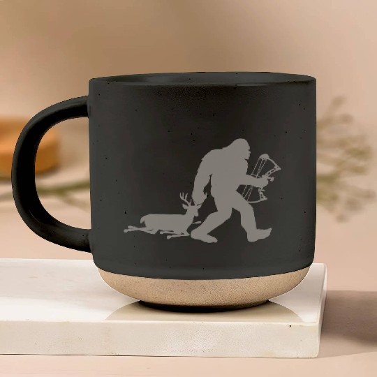 Bigfoot Sasquatch Deer Hunter Pottery Mugs