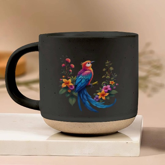 Fantastical Bird Of Paradise Painting Pottery Mugs
