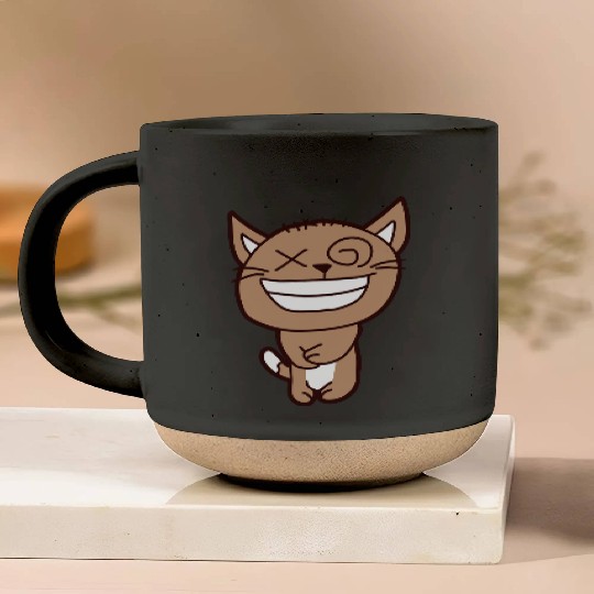 Crazy Cat Weird Funny Eyes Cool Grimace Cartoon Pottery Mugs
