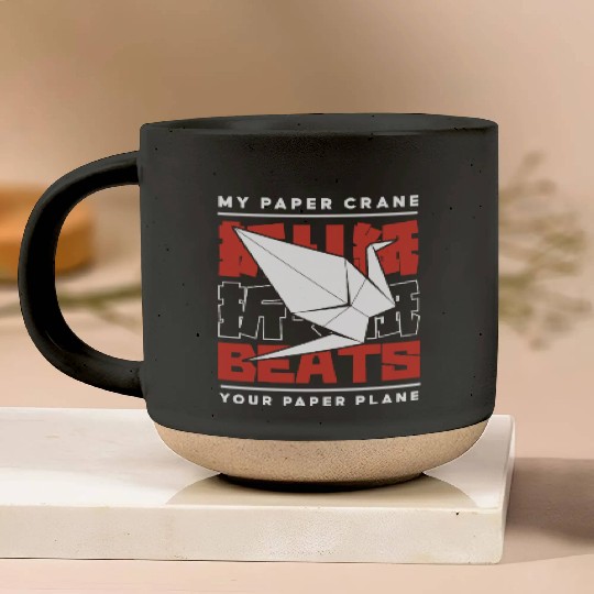 My Paper Crane Beats Your Paper Plane Owl Folding Pottery Mugs