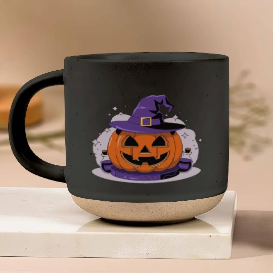 Witchy Jack-O'-Lantern Pottery Mugs