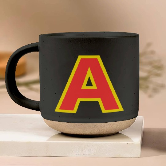Yellow A On Red For Alvin Costume Halloween Fancy Pottery Mugs