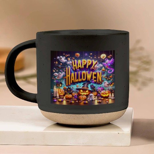 happy halloween Pottery Mugs
