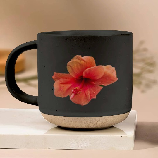 Orange colour hibiscus flower Pottery Mugs