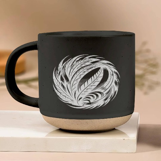Spiritual Bird Feather Ball Meditation Symbol Pottery Mugs