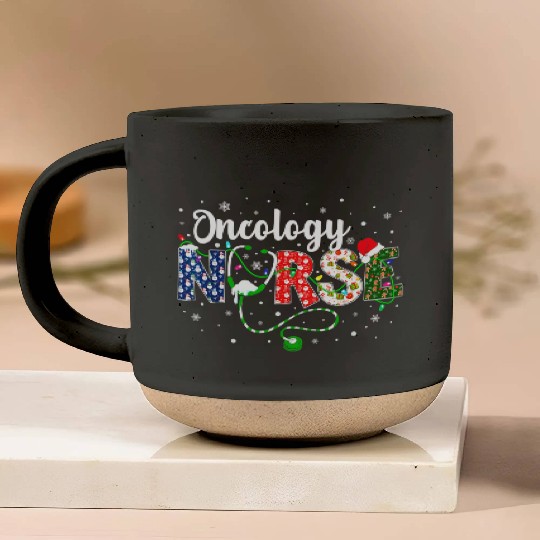 Oncology Nurse Xmas Santa Hat Nurse Christmas Pottery Mugs