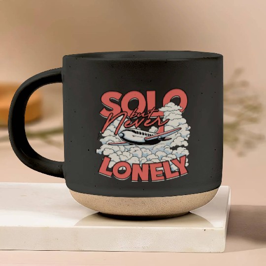 First Solo Flight Pilot Solo But Never Lonely Pottery Mugs