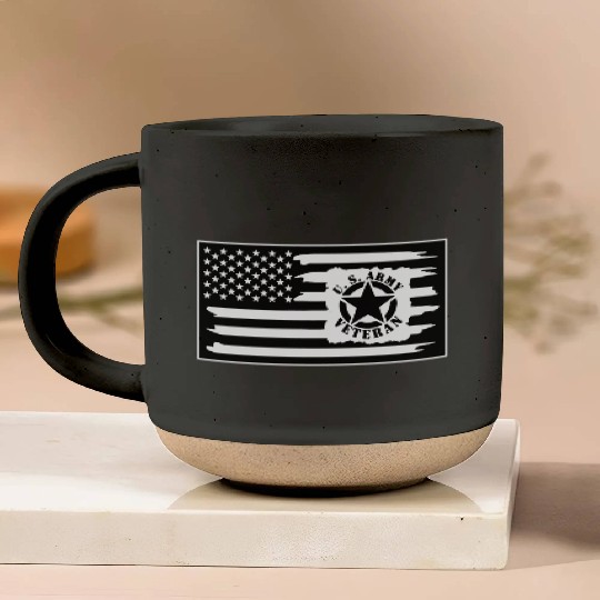 Army Veteran Flag LIKE US ON FB #USAPatriotGraphic Pottery Mugs