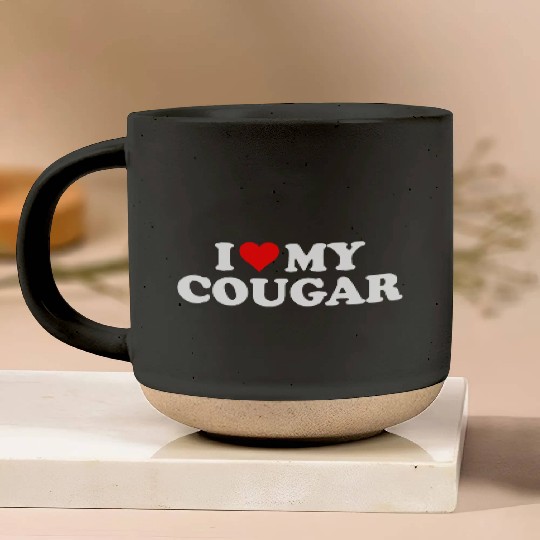 I Love Cougars Cougar Humor Valentine's Day 3BK1 Pottery Mugs