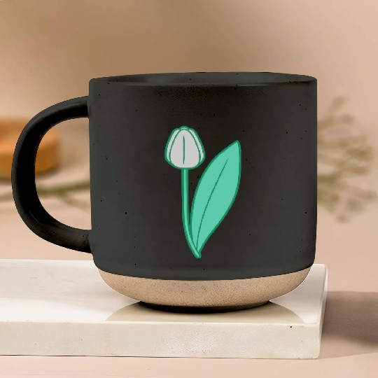 White Tulip Beautiful Flower Pretty Spring Summer Pottery Mugs