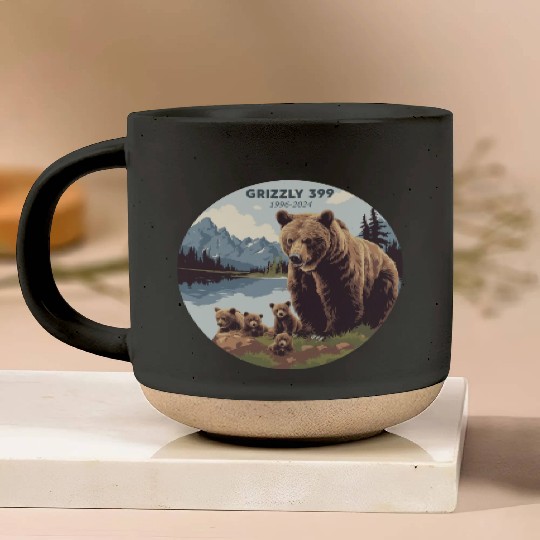 Grizzly 399 In Memory of Bear 399 Mama Forever Pottery Mugs