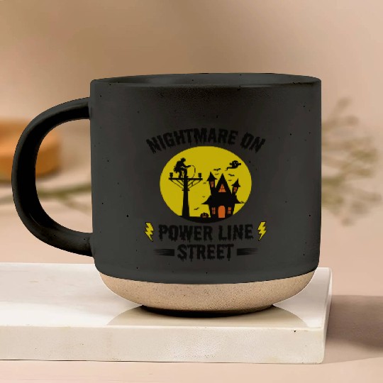 Nightmare on Power Line Street – Lineman Halloween Pottery Mugs