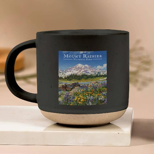 Mount Rainier Paradise Meadows Pottery Mugs