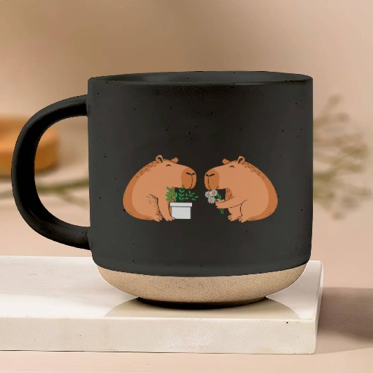 Cute Gardening Garden Capybara Flower Pottery Mugs