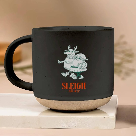 Sleigh all Day Pottery Mugs