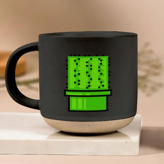 Cactus Cacti Retro Video Game Pixel Flower Pot Pottery Mugs