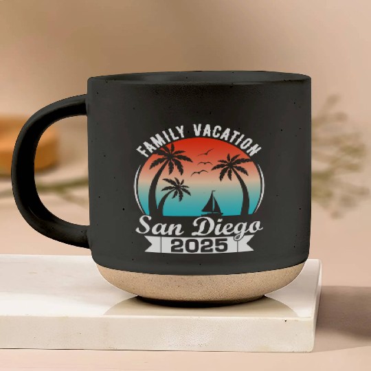 Family Vacation 2025 San Diego Summer Holiday Pottery Mugs