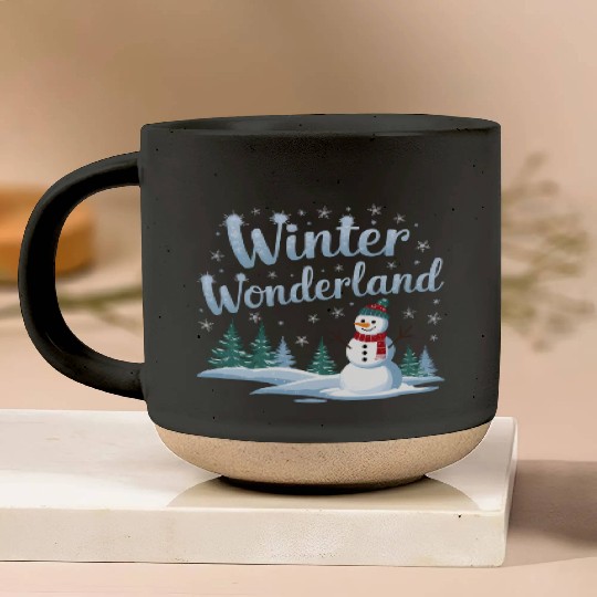 christmas snowman winter wonderland Pottery Mugs