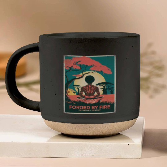 Vintage Afro Samurai Warrior - Forged By Fire Pottery Mugs