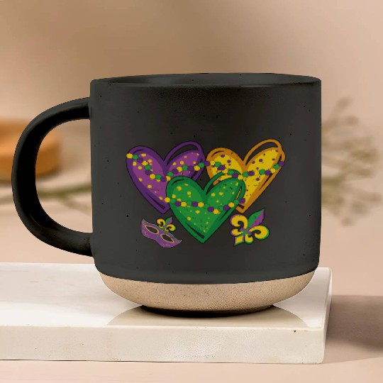 Heart Festival Parade Mardi Gras Pottery Mugs