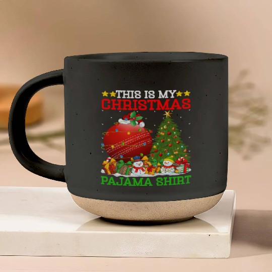 Cricket Ball Christmas Tree Lights Pottery Mugs
