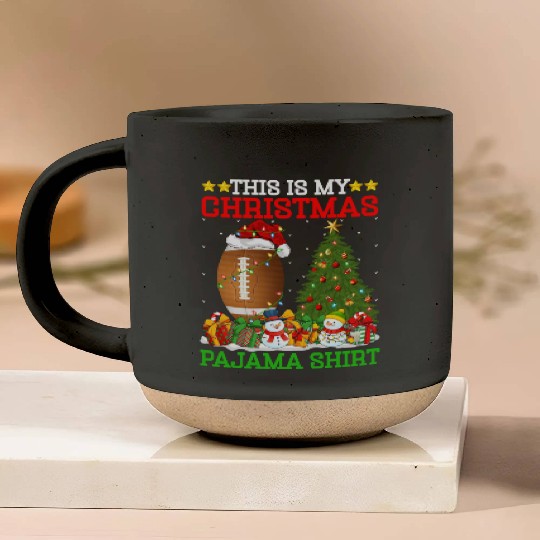 Rugby Christmas Tree Lights Pottery Mugs