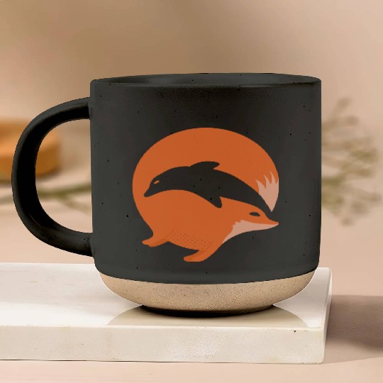 Fox or Dolphin in this fun optical illusion Pottery Mugs