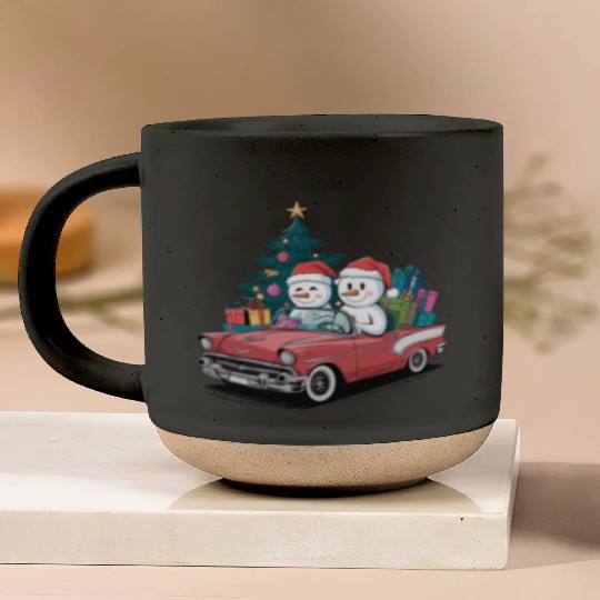 Merry Christmas , Christmas tree retro Pottery Mugs