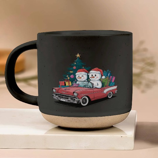 Merry Christmas , Christmas tree retro Pottery Mugs