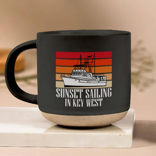 Florida SUNSET SAILING IN KEY-WEST Sunshine-State Pottery Mugs