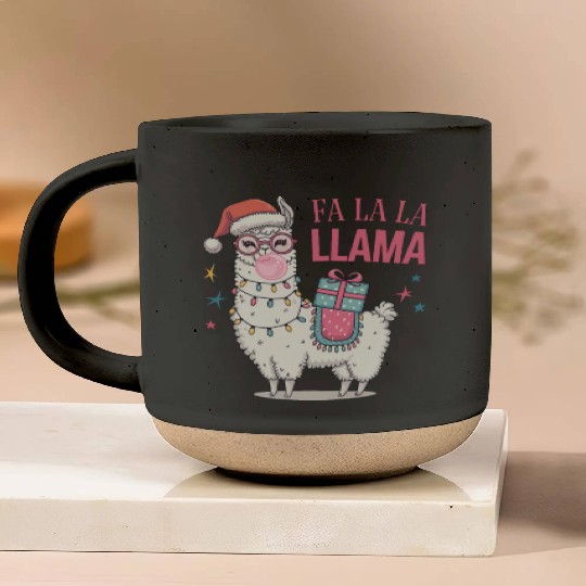 Christmas Llamas, Fa La La Llama Pottery Mugs