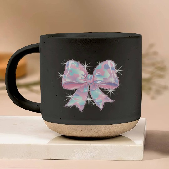 Christmas Coquette Bow, Merry Christmas Pottery Mugs