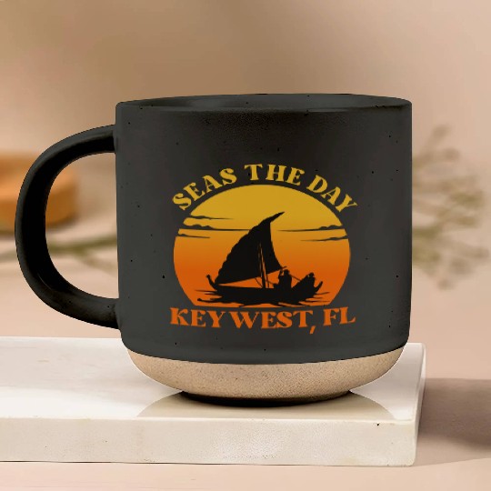 Sunshine-State Florida SEAS DAY KEY-WEST, FL Pottery Mugs