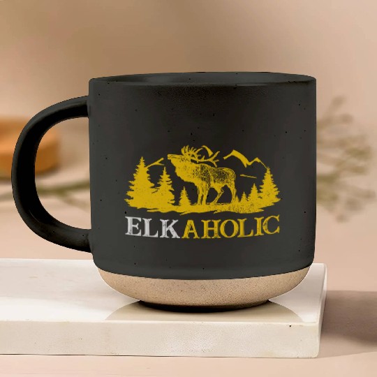 Elk Hunting Elkaholic Hunters Pottery Mugs