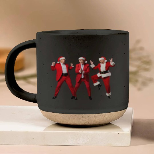 Funny Trump Santa Dance Patriotic Christmas Pajama Pottery Mugs