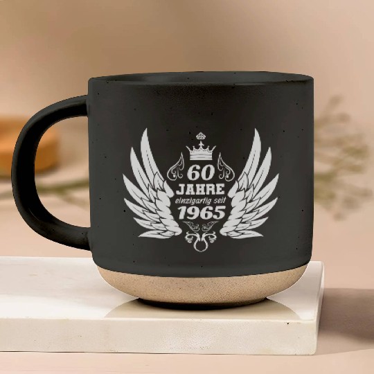 60 years unique since 1965 angel wings Pottery Mugs