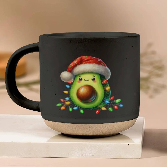 Christmas Avocado, Merry Christmas Pottery Mugs