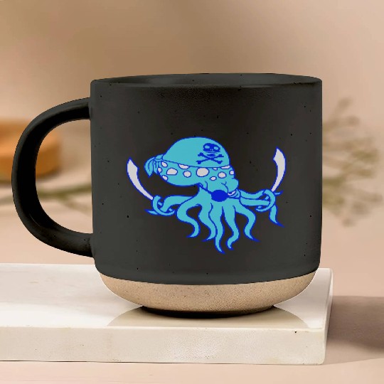 Evil Octopus Pirate Cool Cephalopod Squid Cartoon Pottery Mugs